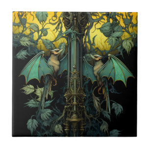Azulejo Art Nouveau Bats (Coleção de Pântanos)