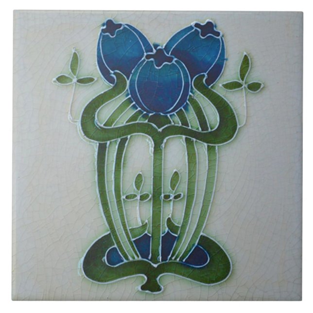 Azulejo Art Nouveau Ceramic Fireplace Wall Tile (Frente)