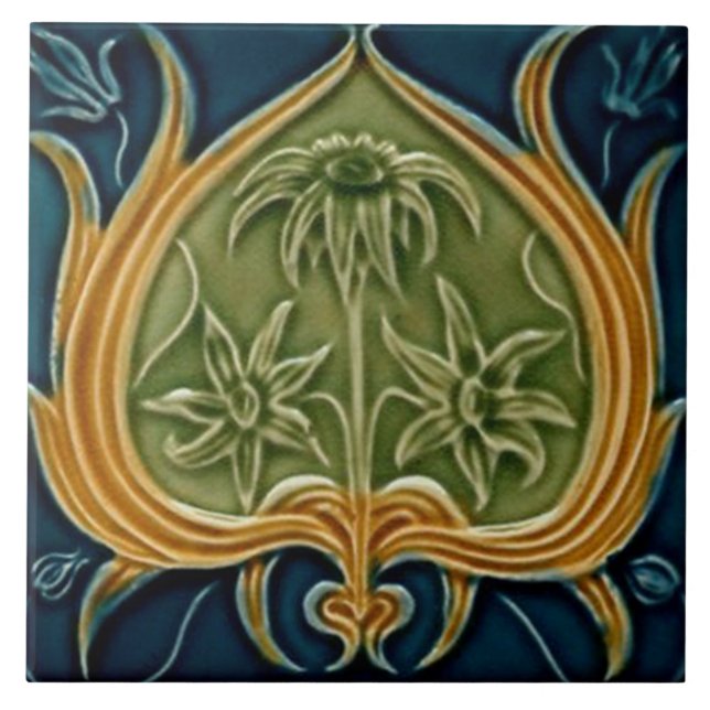 Azulejo art nouveau estilo lareira decorativa (Frente)