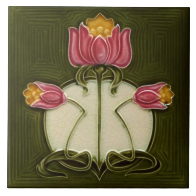 Azulejo art nouveau estilo lareira decorativa (Frente)