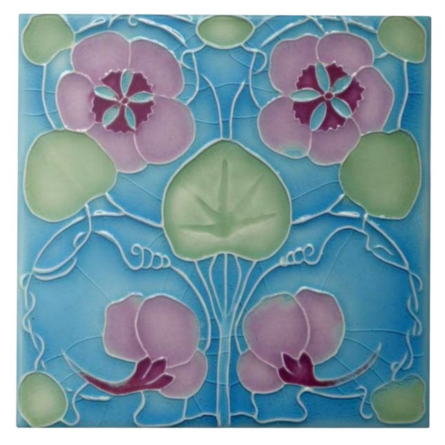 Azulejo art nouveau estilo lareira decorativa (Frente)