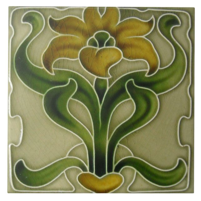 Azulejo art nouveau estilo lareira decorativa (Frente)