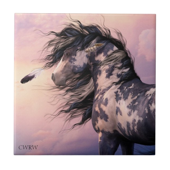 Azulejo azul Cherokee da arte (Frente)