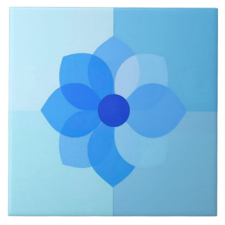 Azulejo Azul Mediterrâneo Moderna Floral