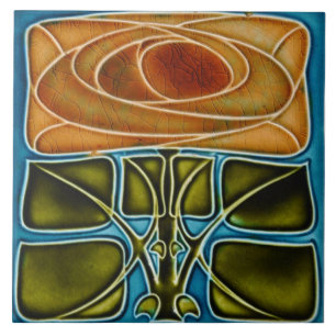 Azulejo Azulejo art nouveau estilo fogo decorativo