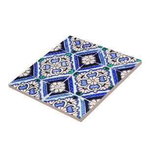 Azulejo Azulejos de padrão espanhol Marinho branco