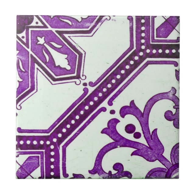 Azulejo Azulejos Geométricos Roxo Português (Frente)