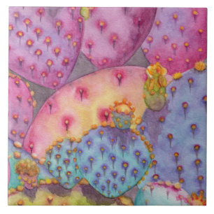 Azulejo bonito da parede da cozinha do cacto do