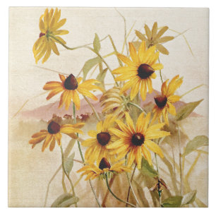 Azulejo botânico da flor floral do Wildflower