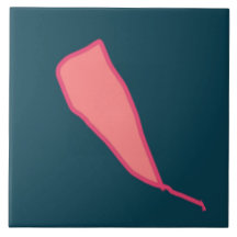 Azulejo botânico simples de design cerâmica