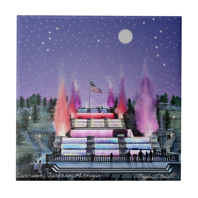 Azulejo - cascatas Jackson Michigan (Frente)