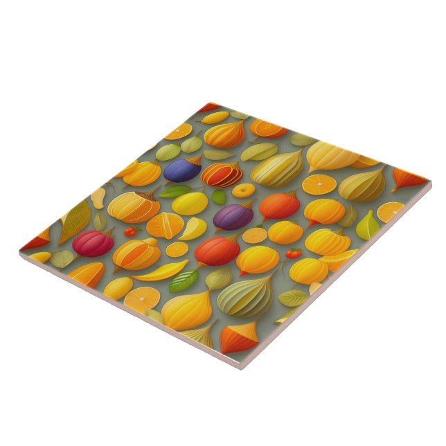 Azulejo cerâmica fruta Design (Lateral)