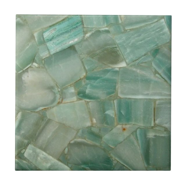 Azulejo Cerâmica Impressão de Gemstone Verde (Frente)