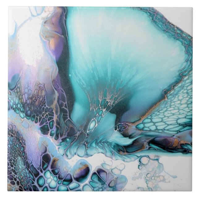 Azulejo cerâmico - Abstrato - Giclee de Tinta Álco (Frente)