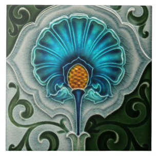 Azulejo cerâmico - Art Nouveau Blue Green - Amarel