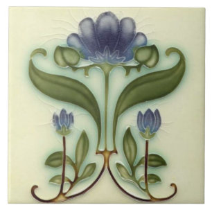 Azulejo cerâmico - Art Nouveau Floral Design