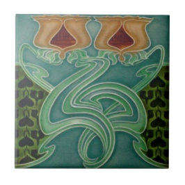 Azulejo cerâmico - Arte Floral Amarela Nouveau