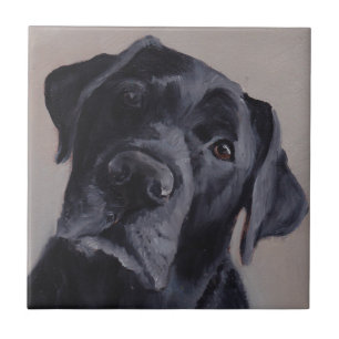 Azulejo cerâmico Black Labrador Retriever Dog Art