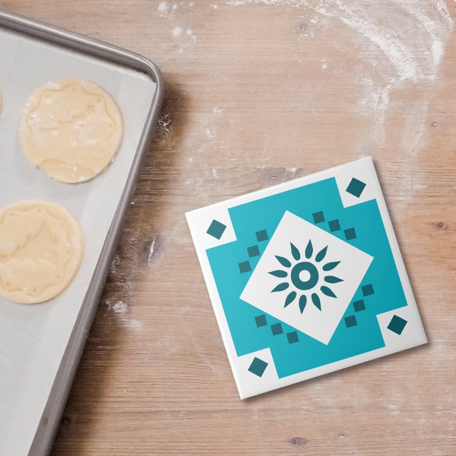 Azulejo cerâmico branco azul da borda sudoeste (Criador carregado)