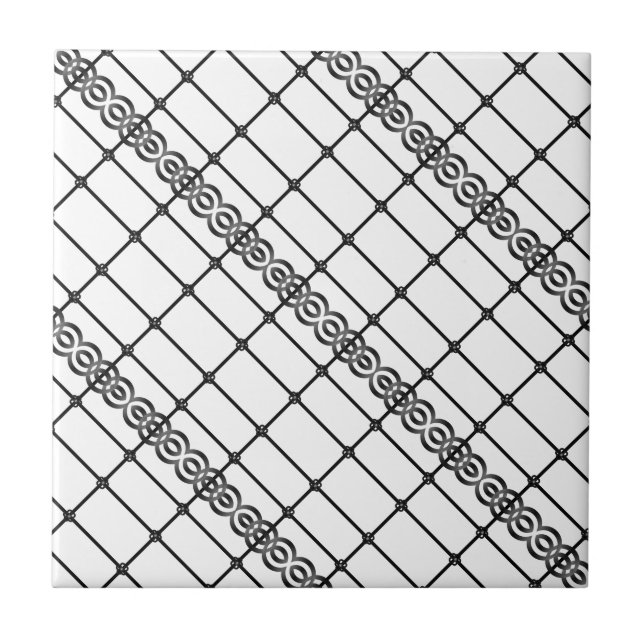 Azulejo cerâmico branco e preto (Frente)