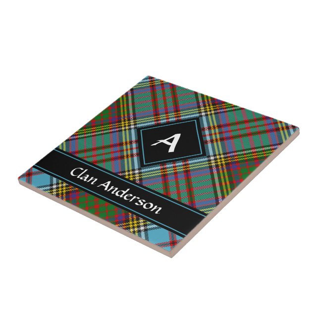 Azulejo Cerâmico Clan Anderson Tartan (Lateral)