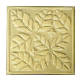 Azulejo cerâmico com amarelo de folhas de ovato es