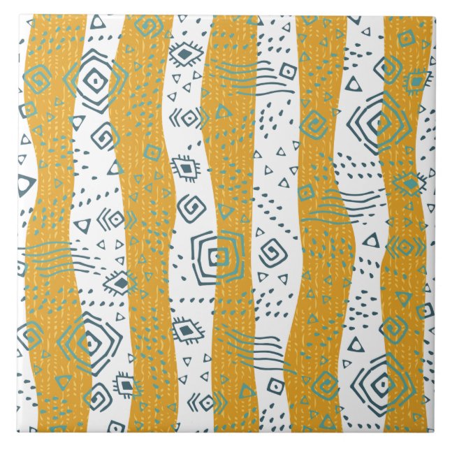 azulejo cerâmico com decor de padrão legal na Áfri (Frente)