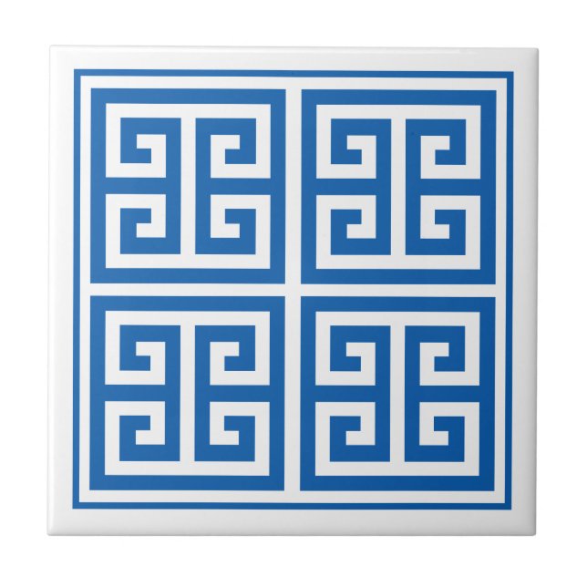 Azulejo cerâmico com Design de padrão-chave grego (Frente)