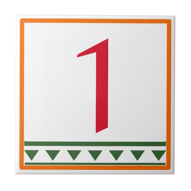 Azulejo cerâmico com letras e números italianos ve (Frente)