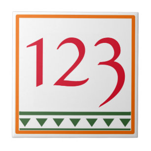 Azulejo cerâmico com letras e números italianos ve