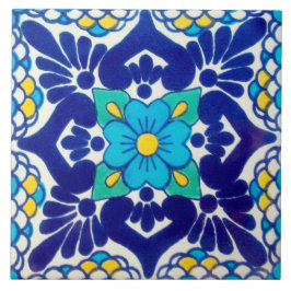 Azulejo cerâmico da foto da flor azul espanhola