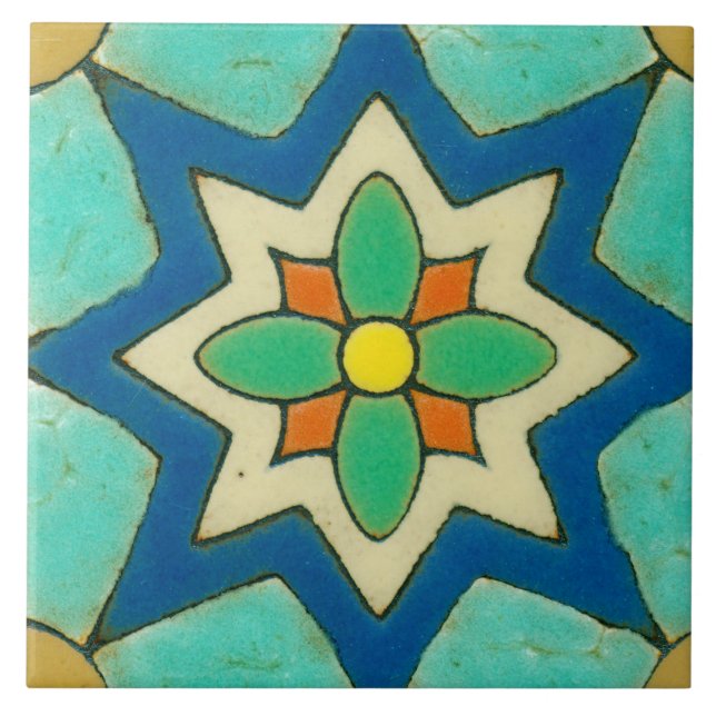 Azulejo cerâmico da foto da flor espanhola (Frente)
