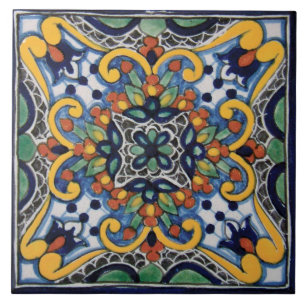 Azulejo cerâmico da foto do design de Talavera do