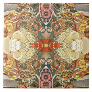 Azulejo cerâmico da foto do vintage grande (6" X