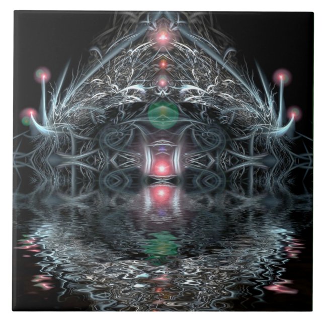 Azulejo cerâmico de arte visionária em templo mági (Frente)