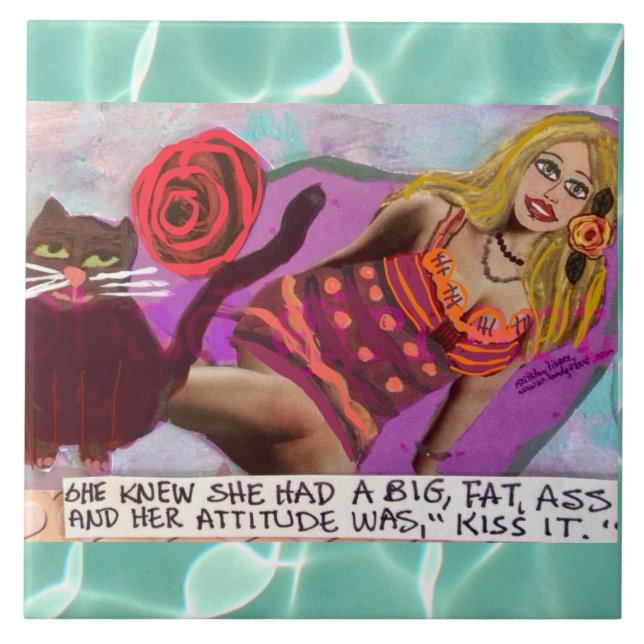 azulejo cerâmico de azulejo-trivet-wall que ela sa (Frente)