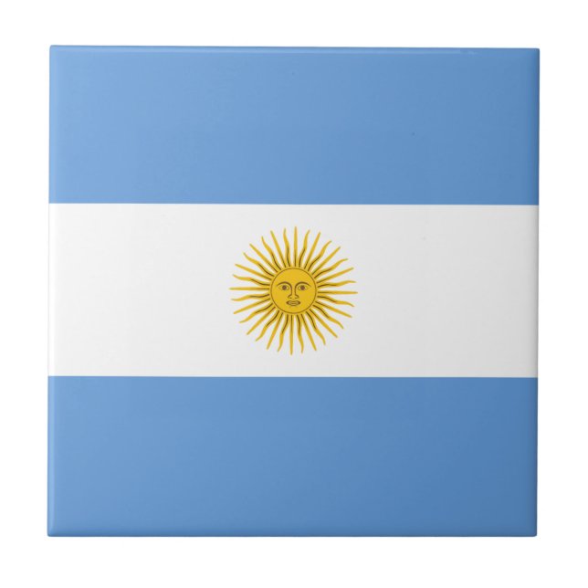 Azulejo cerâmico de bandeira da Argentina (Frente)