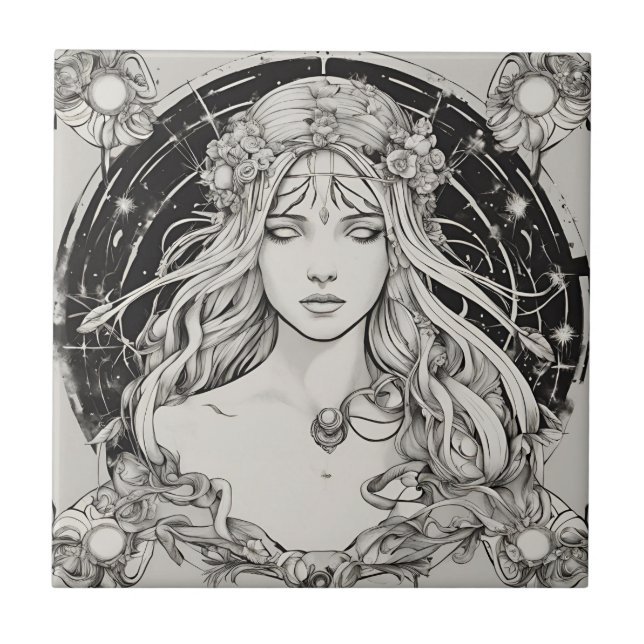 Azulejo cerâmico de beleza etérea (Frente)