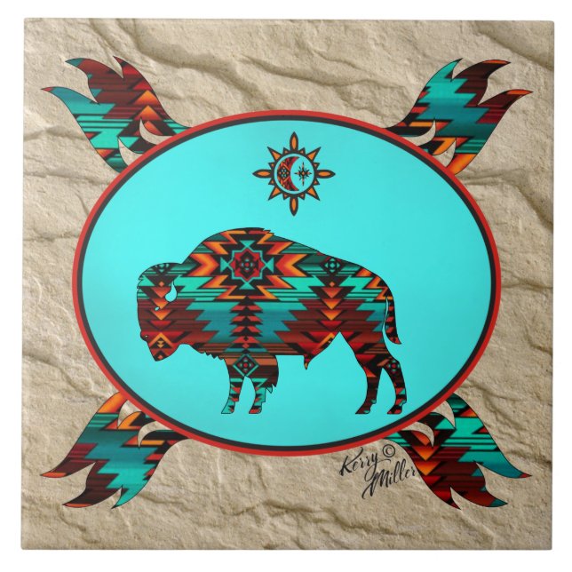 Azulejo Cerâmico de Buffalo Sudoeste (Frente)