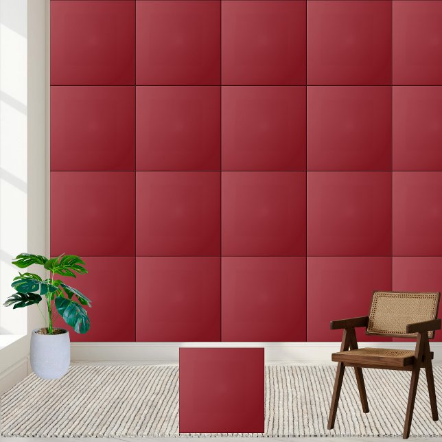 Azulejo cerâmico de cor sólida vermelho profundo (Deep Red Solid Color Ceramic Tile)
