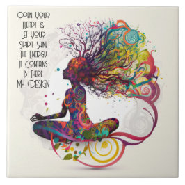 Azulejo cerâmico de coração aberto inspirado para 