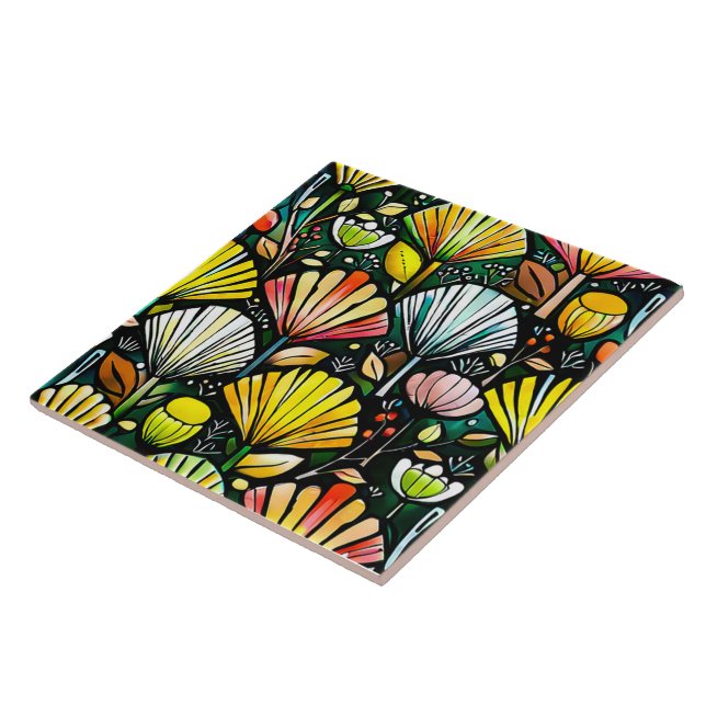 Azulejo cerâmico de Design de plantas (Lateral)