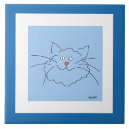 Azulejo cerâmico de Gato Azul
