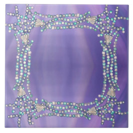 Azulejo cerâmico de sereia de oceano roxo