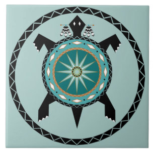 Azulejo cerâmico de tartaruga nativa