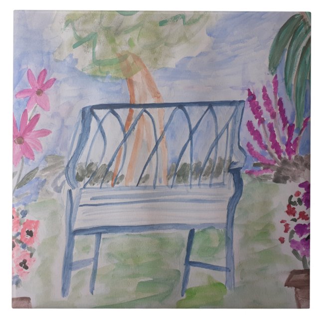 Azulejo cerâmico de Verão Jardim (Frente)