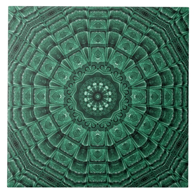 Azulejo Cerâmico Decorativo Verde Escuro (Frente)