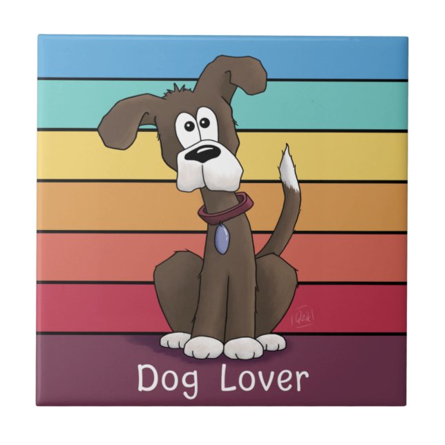 Azulejo cerâmico do Cão Festivo (Frente)