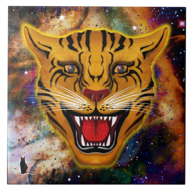 Azulejo cerâmico do Tiger Nebula Snarling (Frente)