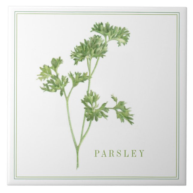Azulejo cerâmico FRESH PARSLEY 6x6 (+texto) (Frente)